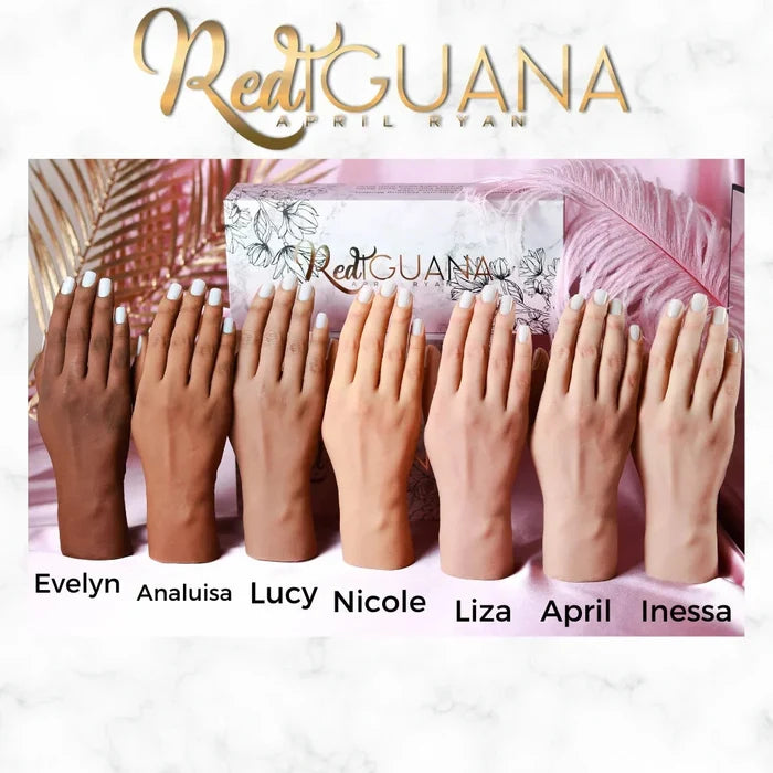 Red Iguana 3.0 Full Left Poseable Practice Hand — Analuisa Poseable Practice Hand Red Iguana