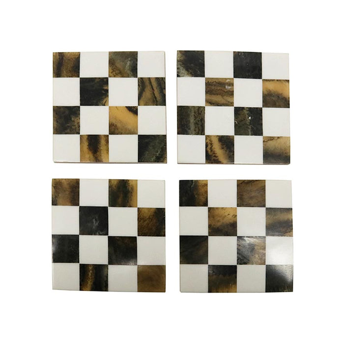 Le Forge Resin Coaster Set/4 - Check | Koop.co.nz