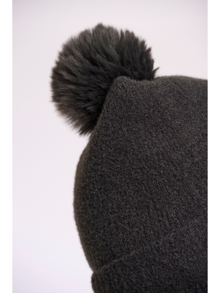 Rino & Pelle Martina Pompom Hat Deep Iron
