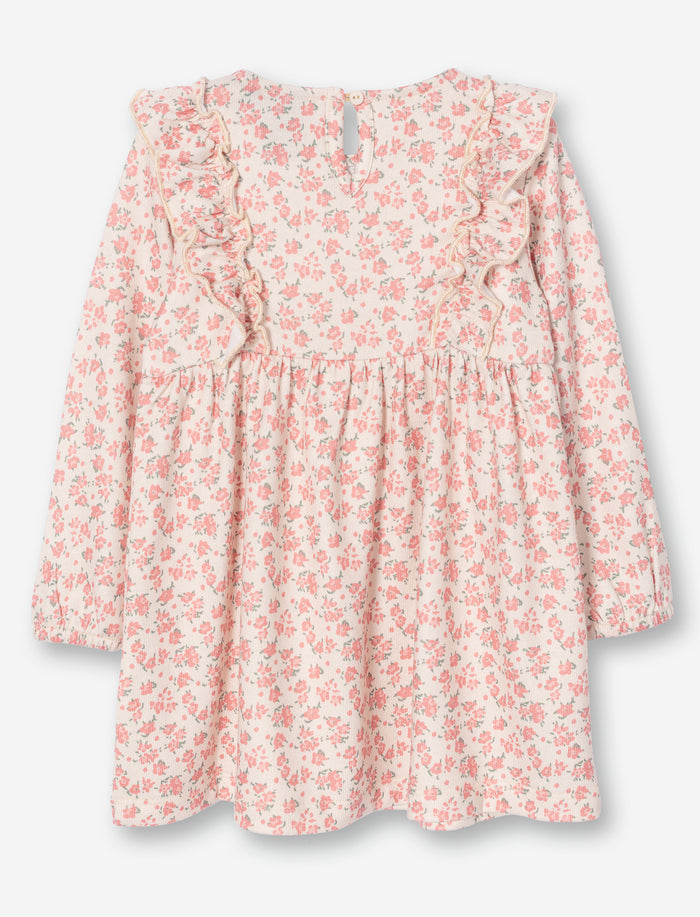 Robe fleurie à manches longues pour bébé fille