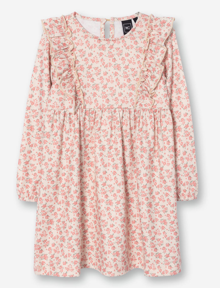 Robe fleurie à manches longues pour fille