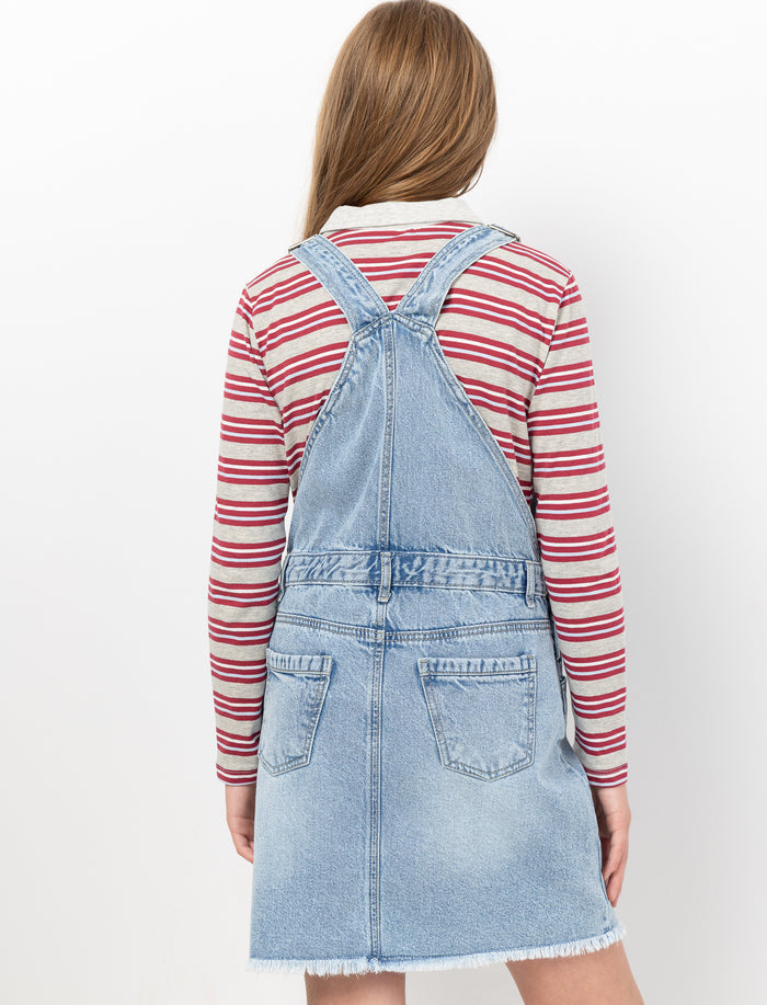 Robe salopette en denim pour ado fille