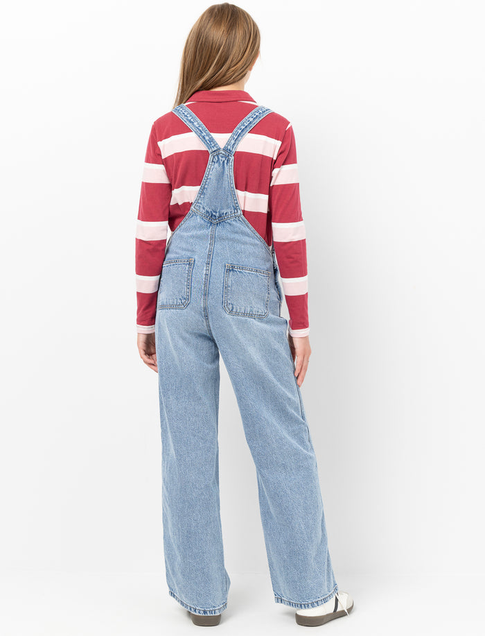Salopette en denim à jambe large pour ado fille