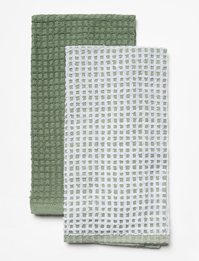 Serviettes à vaisselle en ratine - paquet de 2