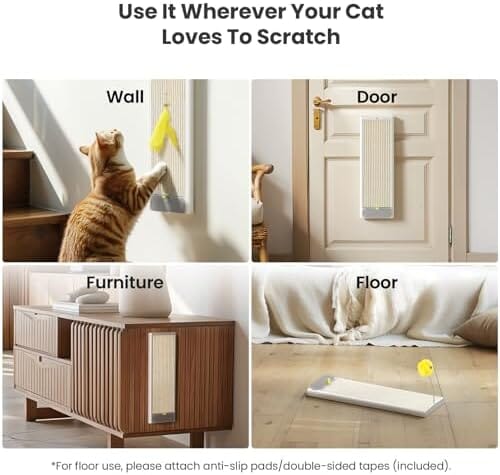 Sisal Cat Scratching Board w/Replaceable Sisal Pad Cat Trees & Scratching Posts Pet Clever