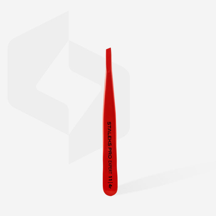 Staleks Eyebrow tweezers EXPERT 11 Type 4 Red (narrow slant) Eyebrow tweezers Staleks