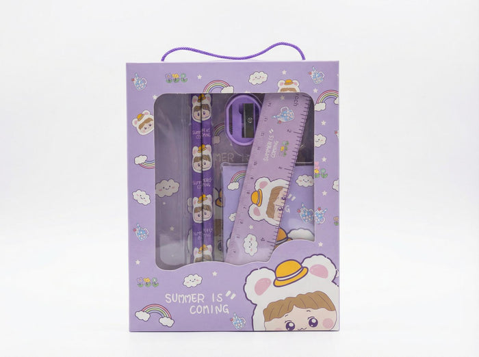 Summer Is Coming Kids Stationery Gift Set – Purple Bear Theme