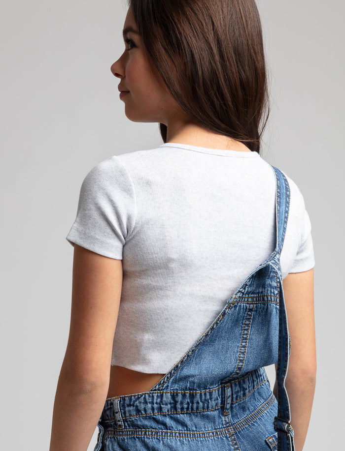 T-shirt côtelé à col boutonné