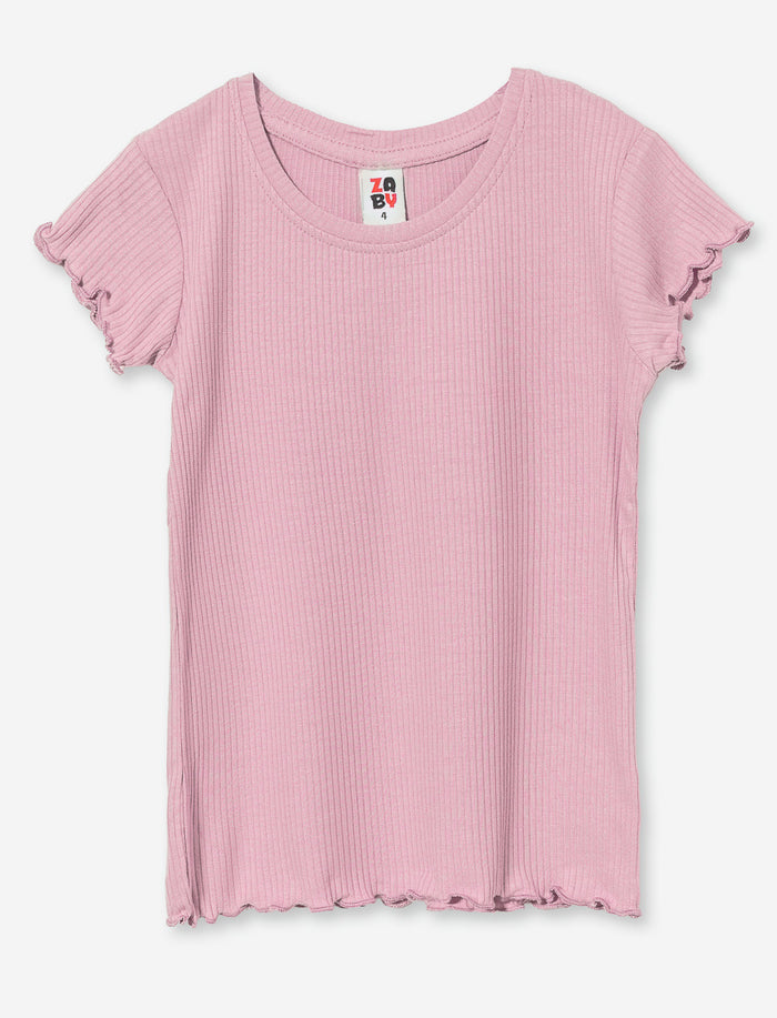 T-shirt côtelé à col rond