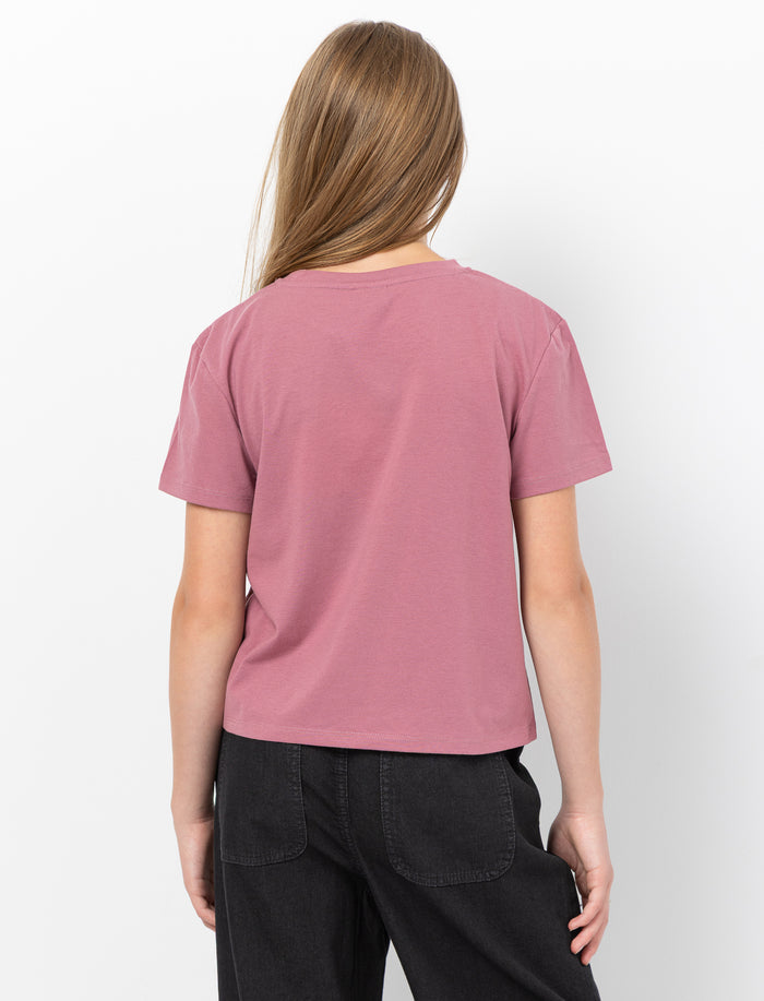 T-shirt en tricot imprimé à l’avant pour fille