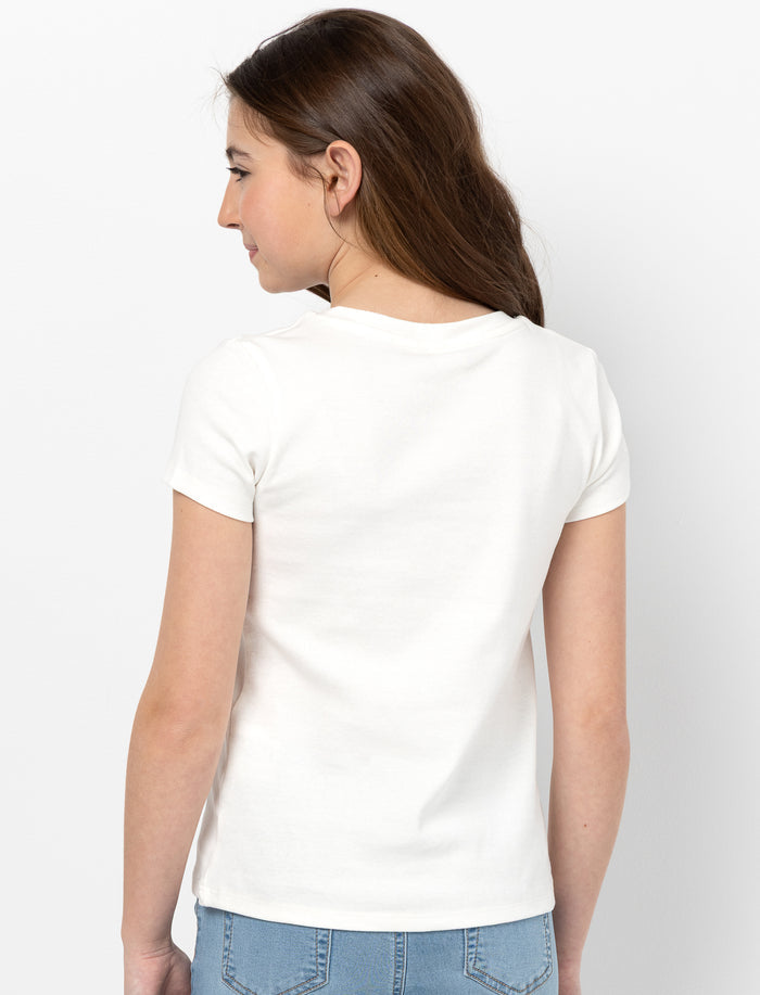 T-shirt imprimé à col rond - ado fille