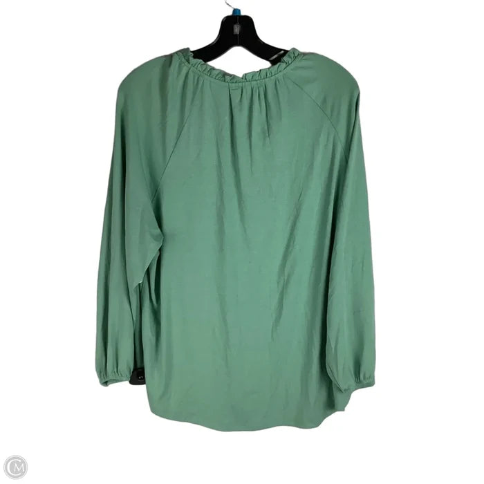 Top Long Sleeve Basic By Wonderly In Green, Size: Xl