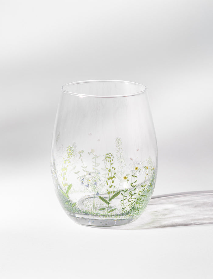 Verre à vin sans pied feuillage