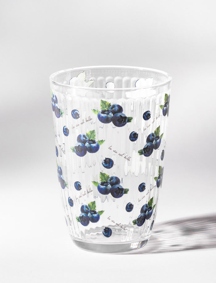 Verre texturé bleuets