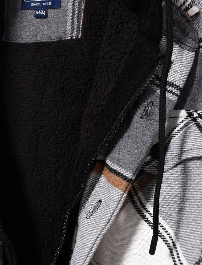 Veste en sherpa à carreaux pour homme