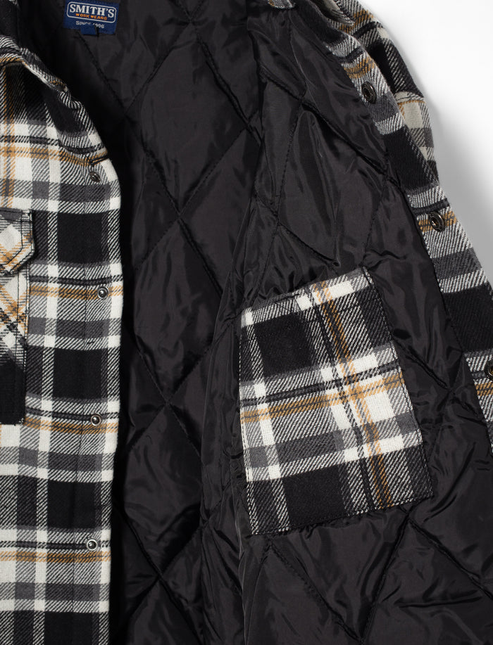 Veste matelassée à carreaux à manches longues pour homme