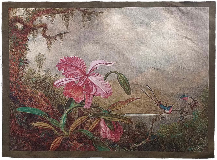 WH-MJ-ORCHIDBIRD | Martin Johnson Orchid Hummingbird Tapestry Wall Hanging