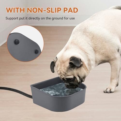 1 L Outdoor and Indoor Heated Water Bowl for Pet Dog Bowls & Feeders Pet Clever