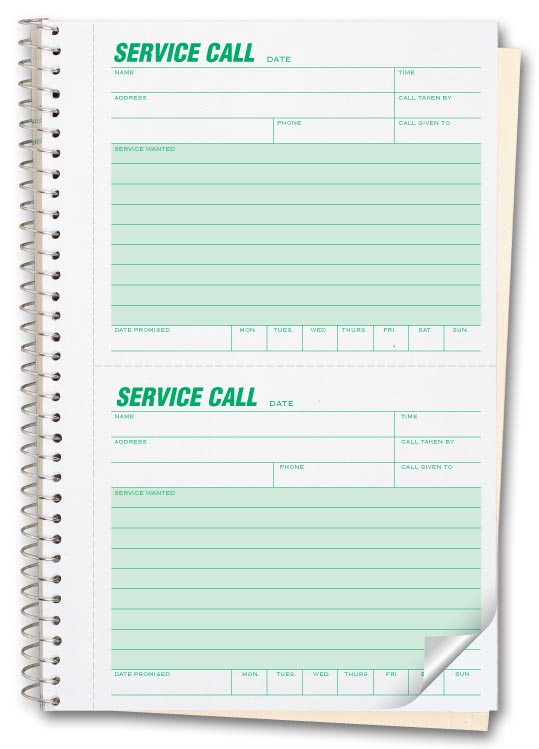 11 Phone Message Book - Service Call Book  Size 5 5/8 x 8 1/2" QTY 3 Books