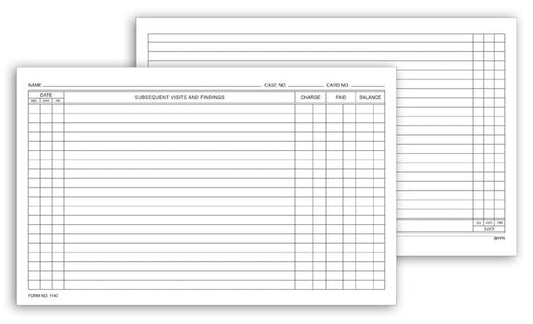 1140 Continuation Exam Records Card Style with Account Record 5 x 8" QTY 250