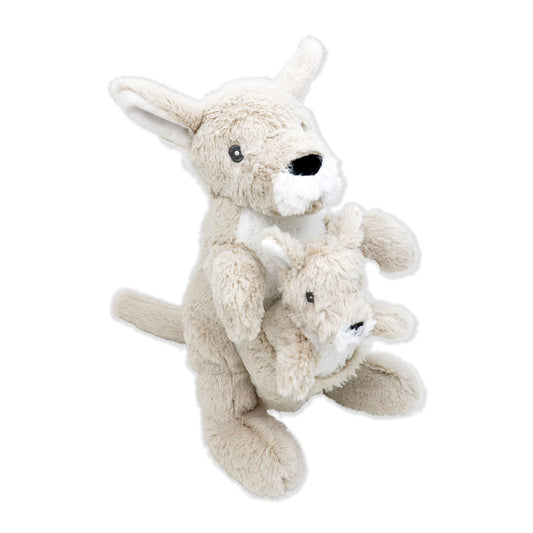12" Mommy & Baby Kangaroo Plush Toy – Soft 100% Polyester Stuffed Animal Set