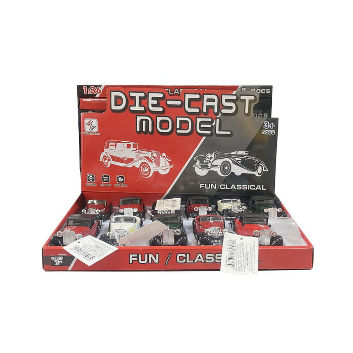 1:36 Die-Cast Classic Car Toy – Pullback Model (Ages 3+)