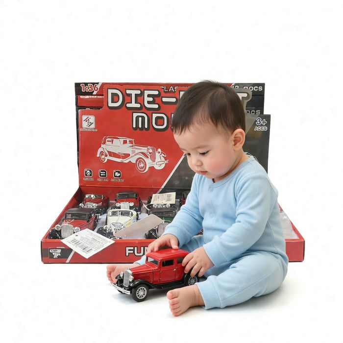 1:36 Die-Cast Classic Car Toy – Pullback Model (Ages 3+)