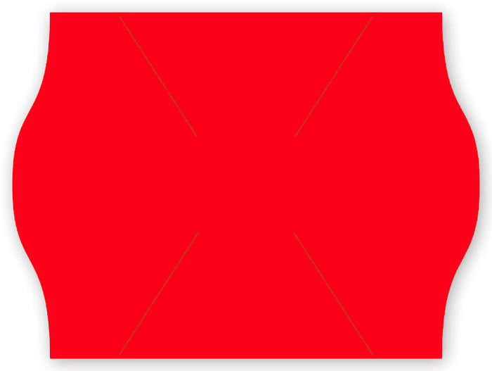 1574 Neon Red Rolls METO 2 Line Pricing Labels 13/16 x 5/8" QTY 10,000