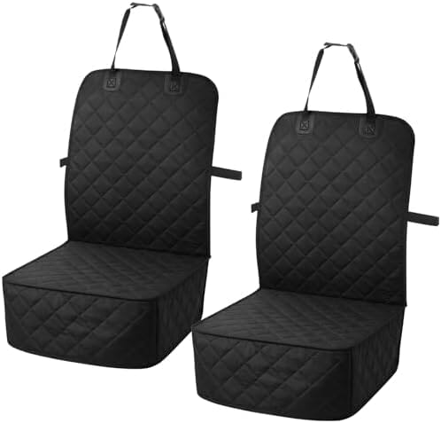 2 Pack Dog Car Seat Cover, Waterproof 600D Oxford Pet Car Front Seat Protector with Side Flaps Travel Pet Clever