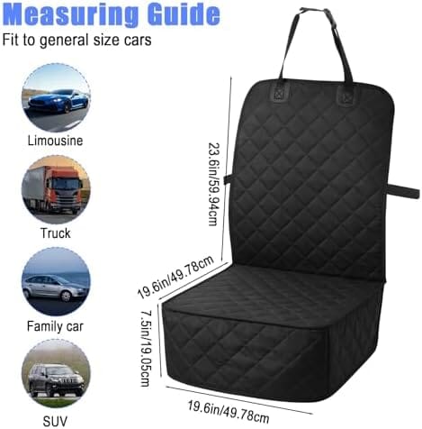 2 Pack Dog Car Seat Cover, Waterproof 600D Oxford Pet Car Front Seat Protector with Side Flaps Travel Pet Clever