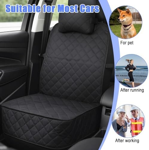2 Pack Dog Car Seat Cover, Waterproof 600D Oxford Pet Car Front Seat Protector with Side Flaps Travel Pet Clever
