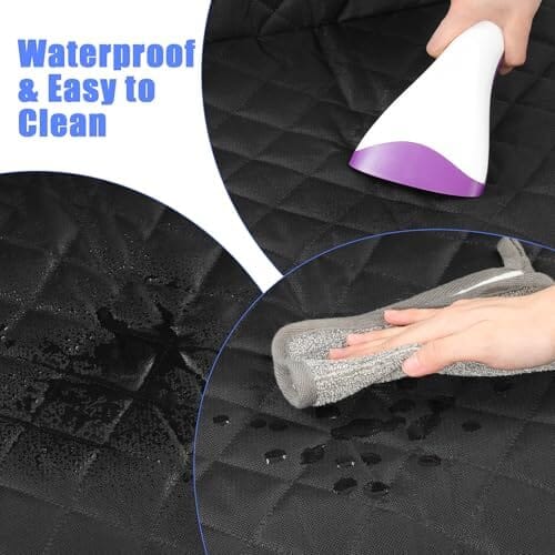 2 Pack Dog Car Seat Cover, Waterproof 600D Oxford Pet Car Front Seat Protector with Side Flaps Travel Pet Clever
