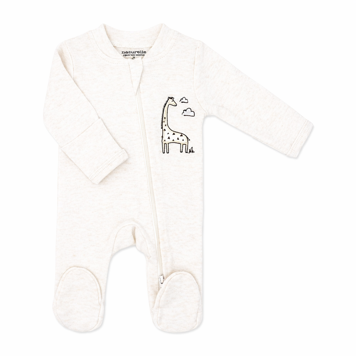 2 Pack Giraffe & Stripe Zip Baby Sleepers – 100% Cotton
