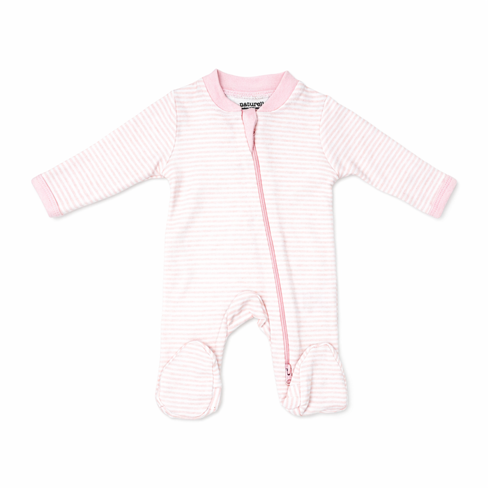 2 Pack Pink Zip Baby Sleepers – 100% Cotton