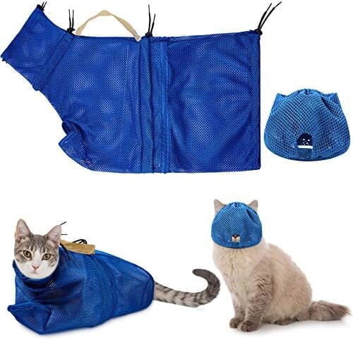 2 Pieces Cat Grooming Washer Mesh Bag Cat Muzzles Breathable Mesh Cat Care & Grooming Pet Clever
