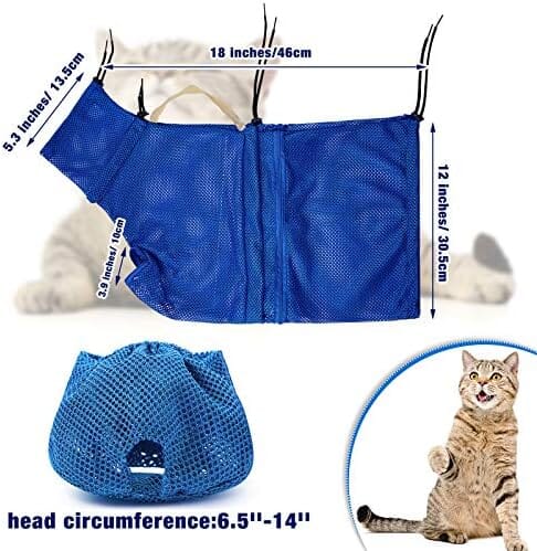 2 Pieces Cat Grooming Washer Mesh Bag Cat Muzzles Breathable Mesh Cat Care & Grooming Pet Clever