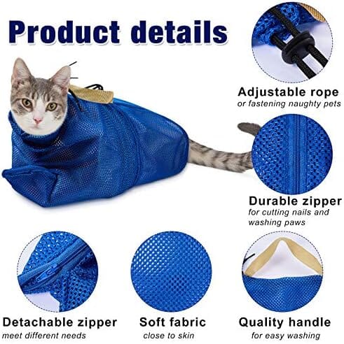 2 Pieces Cat Grooming Washer Mesh Bag Cat Muzzles Breathable Mesh Cat Care & Grooming Pet Clever