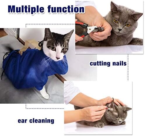2 Pieces Cat Grooming Washer Mesh Bag Cat Muzzles Breathable Mesh Cat Care & Grooming Pet Clever