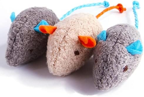 3 Pack Cat Toy Interactive Toy Plush Mouse Shaped Toy Cat Toys Pet Clever