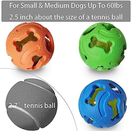 3-Pack Interactive Light up Balls Rubber Durable Fetch Training Balls Toys Pet Clever