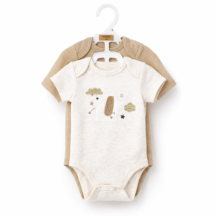 3 Piece Neutral Forest Baby Outfit – 2 Bodysuits & Pants, 100% Cotton