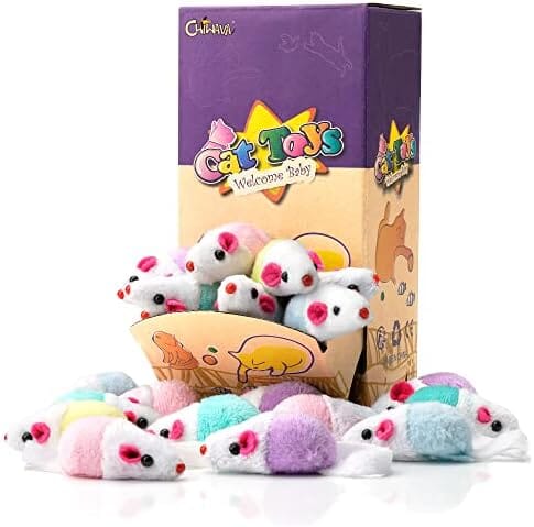 36 Pack 1.8 Inch Small Interactive Cat Toys Mice with Catnip Cat Toys Pet Clever