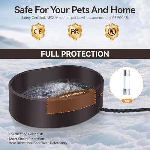 3.7L Automatic Heated Dog Bowl Outdoor with Anti Chew Cord Dog Bowls & Feeders Pet Clever