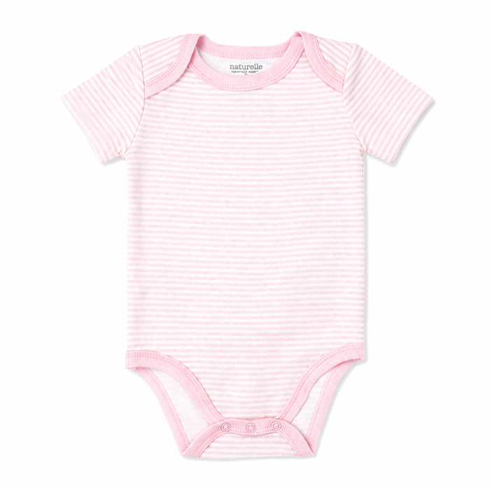 4 Pack Pink Heart Baby Bodysuits – 100% Cotton