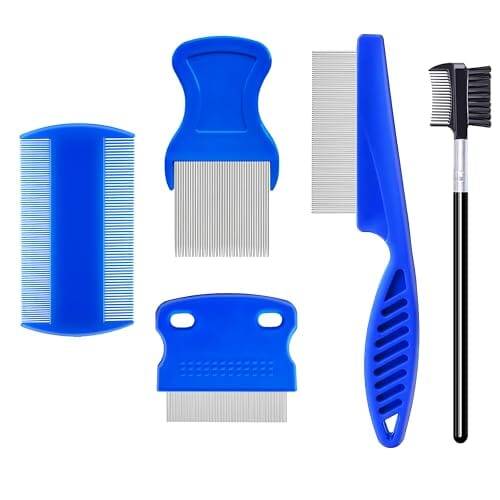5 Pack Flea Lice Comb Dog Hair Trimmers Pet Clever Blue