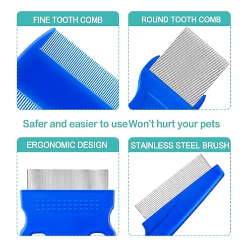 5 Pack Flea Lice Comb Dog Hair Trimmers Pet Clever