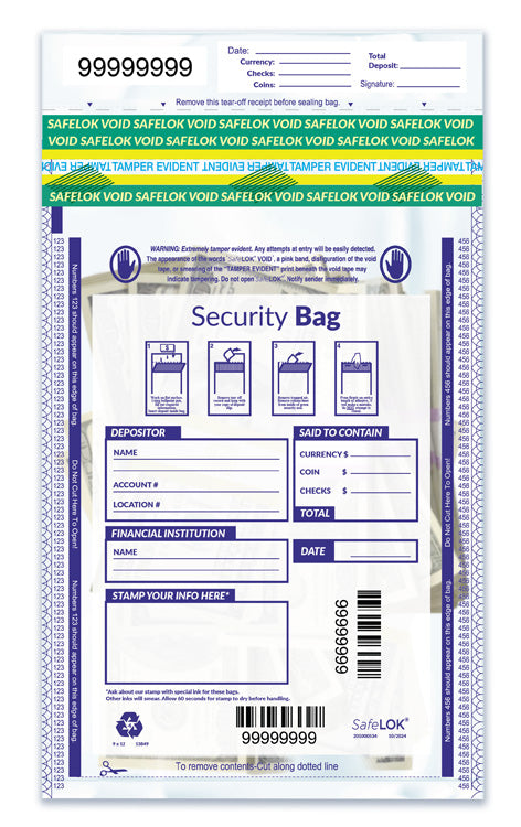 53849 Single Pocket Deposit Bag Clear 9 x 12" - 100 BAGS