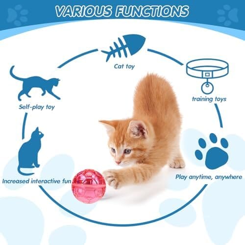 6 Pieces Ghost Hunting Cat Ball Activated Cat Toy Toys Pet Clever
