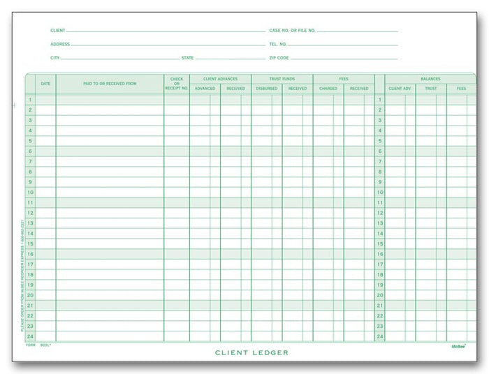 803L Legal Client Deckled Ledger 11 5/16 x 8 1/2" QTY 25