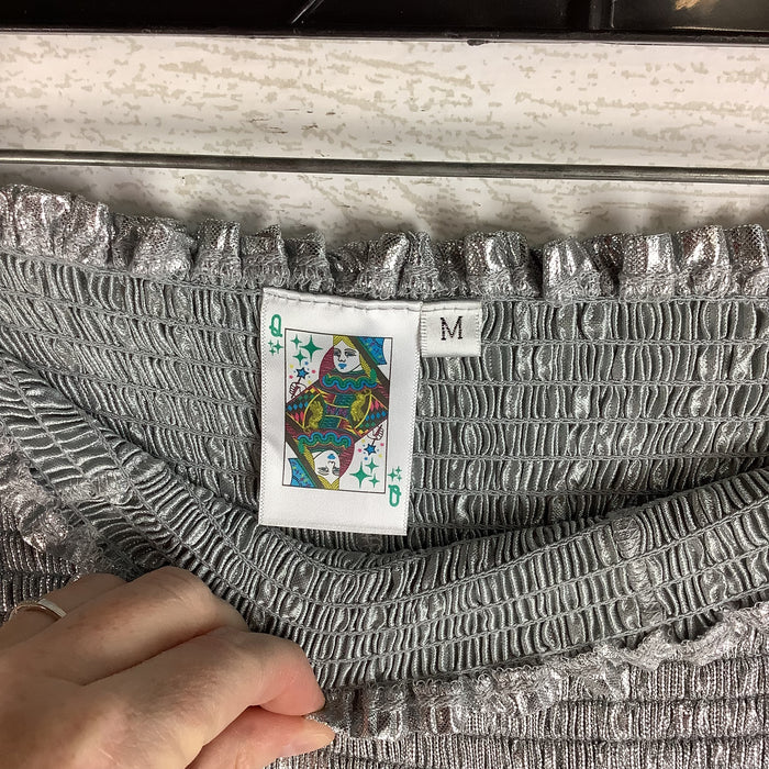 Shorts By Queen Of Sparkles In Silver, Size: M